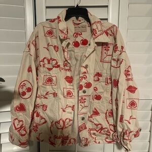 Free People Cherry Print Jacket